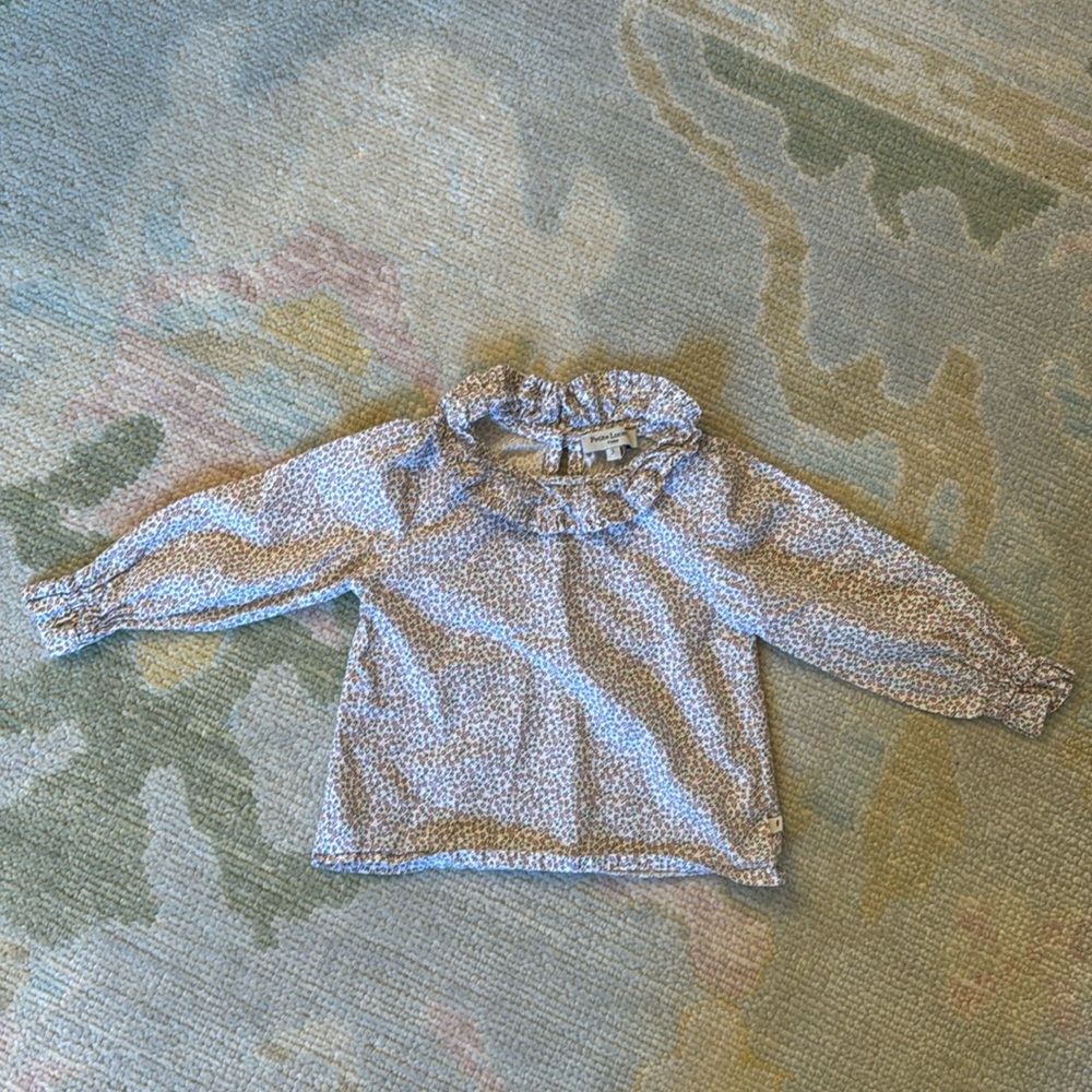 Petite Lucette Floral Blouse With Ruffle neck and Sleeves • Size 3T